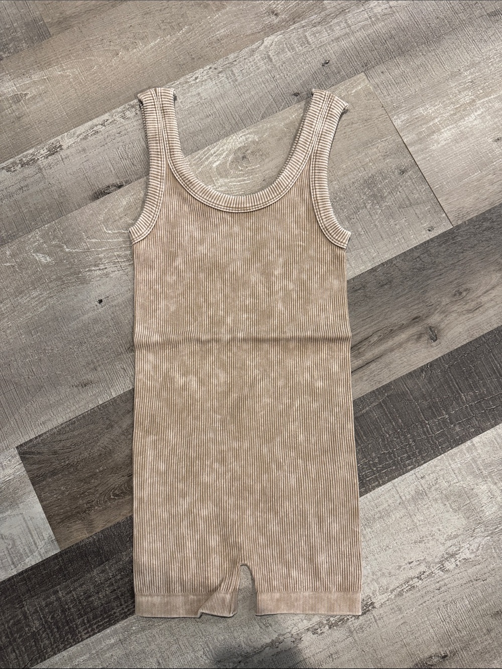 NWT Women’s Zenana Outfitters Ribbed Tank One-Piece in Ash Mocha